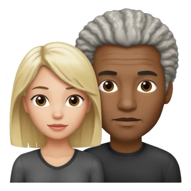 Black man salt n pepper hair with younger blonde  sticker