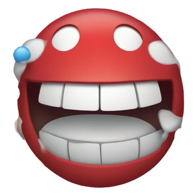 Emoji with open mouth and two balls geting out of the mouth  sticker