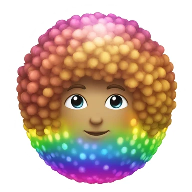 Disco ball rainbow afro sticker