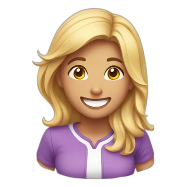 Girl nervously laughing who’s a sweat drop sticker