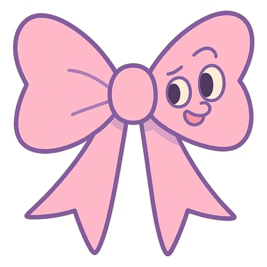 pink gothic bow in pastel toon style sticker
