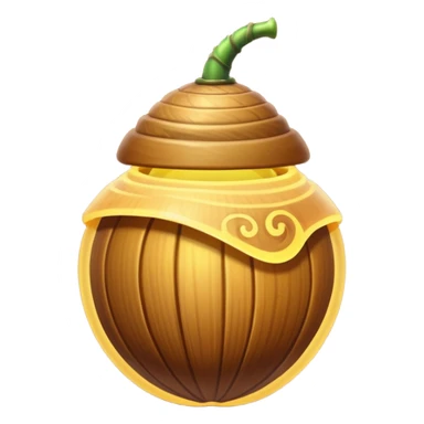 Magic acorn with spiral glow lines sticker