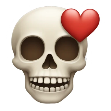 Skull with hearts  sticker