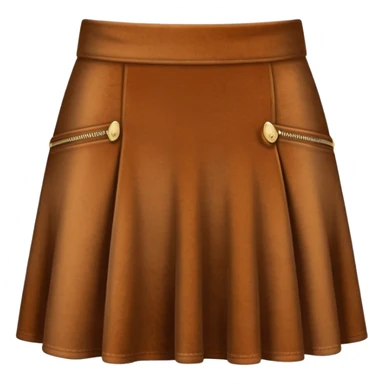 super realistic brown velvet mini skirt isolated sticker