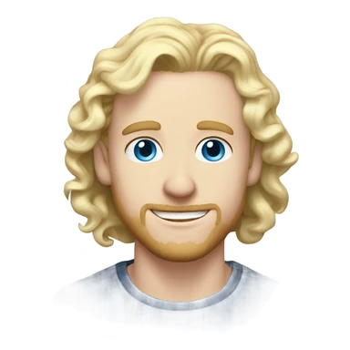 light curl blonde 30yo man blue eyed pale skin sticker