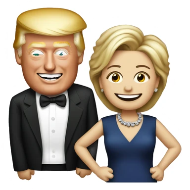hilary clinton and donald trump partying  sticker