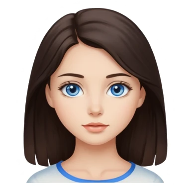 beautiful blue eyed brunette painting on canvas sticker