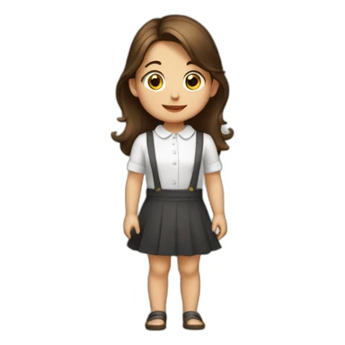 Niña de 2 años piel blanca y pelo café con 2 moños  sticker