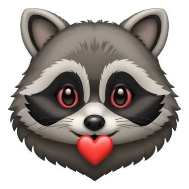 Raccoon emoji Love you sticker