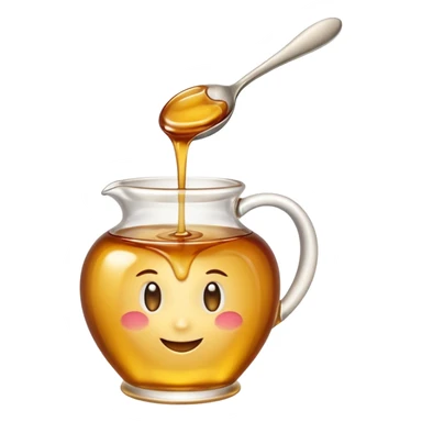 small swirl of syrup, glossy, thick, amber-colored, smooth flowing texture, golden sheen, light highlights, sweet and viscous, no jar or spoon, just the syrup, apple emoji style, soft lighting, transparent background, emoji scale sticker