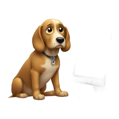 Dog typing sticker