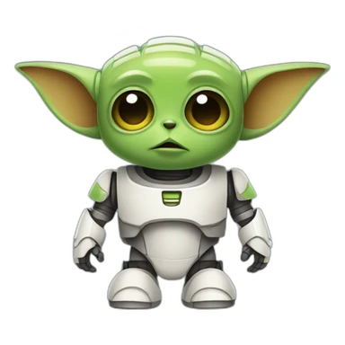 cute robot with yoda ears sticker
