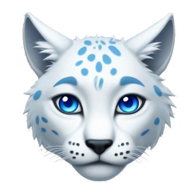 white lynx face with blue eyes sticker