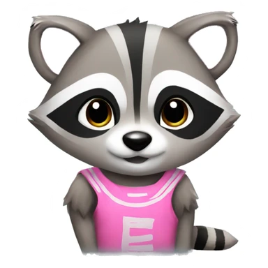 A cute raccoon wearing a pink boy  sticker