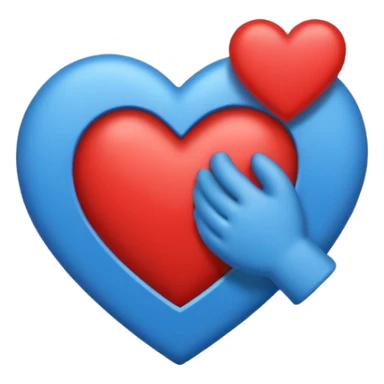 Mitad corazón azul fuerte y mitad de corazón rojo  sticker