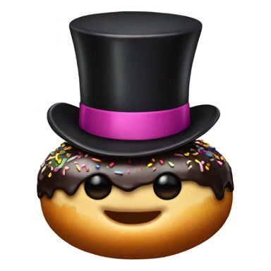 Donut with a top hat  sticker