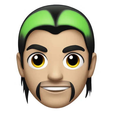 Jeff Hardy with black hair and face paint in apple emoji art style  sticker