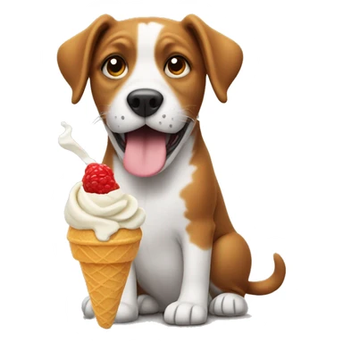 Dog eating icecream sticker