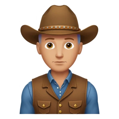 BALD COW BOY WITHOUT HAT sticker