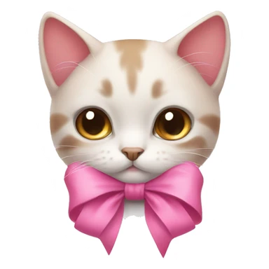Pink Bow on Cute Cat sticker