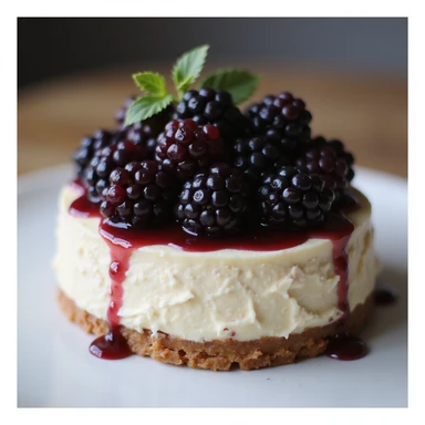 realistic cheesecake with fresh blackberries sticker