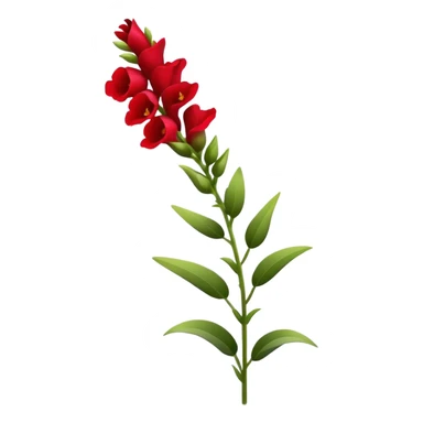 single red Snapdragon, straight stem sticker