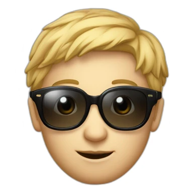 Bobo parisien mâle petite lunette grand coeur sticker