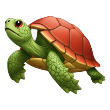 Une tortue rouge sticker