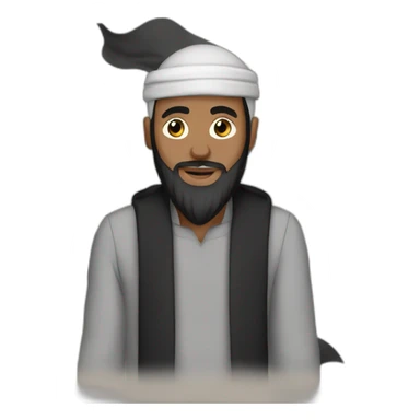 muslim man with a black flag sticker