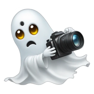 Ghost holding a camera sticker
