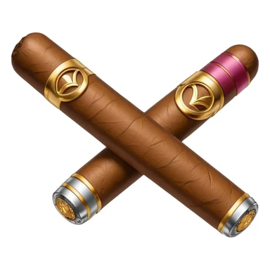 A luxury cigar emoji made of silver chrome, smooth metallic texture, minimal shape, glossy reflections, rich swag aesthetic, iOS emoji style, centered, clean white background sticker