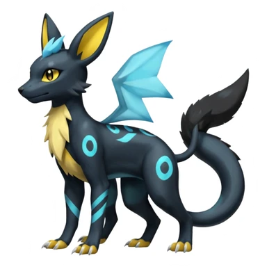 Shiny 4-legged Umbreon-Manectric-Salandit-Zeraora-fusion, full body sticker