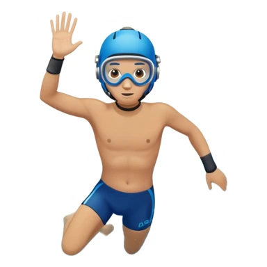 determined pool diver dives into a pool of confidence blue water  sticker