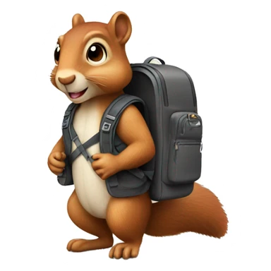 Squirrel wearing a backpack  sticker