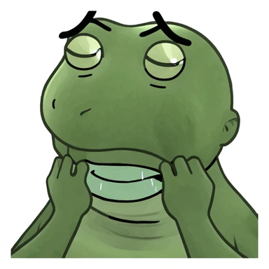 person with hands on their neck crying sticker