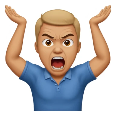 angry man holding neck and screaming sticker