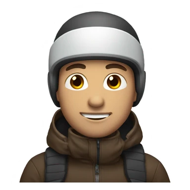 Guy on snowboard with dark brown hair white  sticker