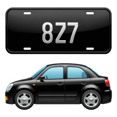 Make a car number plate say this BGZ9007 and make the car there to sticker