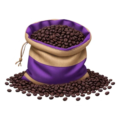 Bag of purple coffee beans on the floor sticker