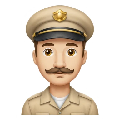 Guy with a cap and a moustache sticker