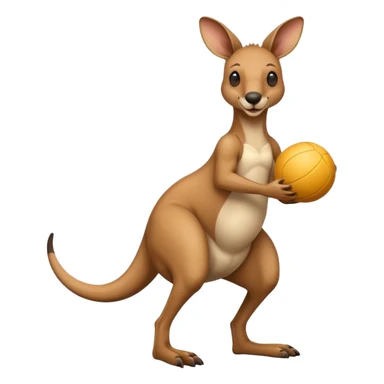 Kangaroo playing his ball sticker