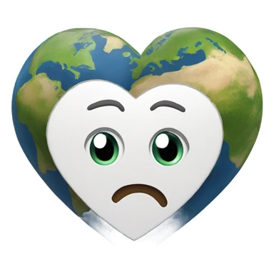 cartoon earth in an emoji heart shape sticker