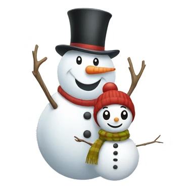 snowman and snowman woman sticker