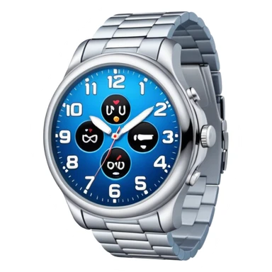 Silver watch with blue face sticker