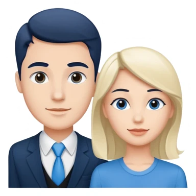 creame elementos graficos sguieendo este mismo modelo pero pensando en que sean para educacion edtech elearnig de ese estilo version hombre joven y mujer joven con colores coprorativos celeste negro blanco pero como elemento grafico no en 3d sticker