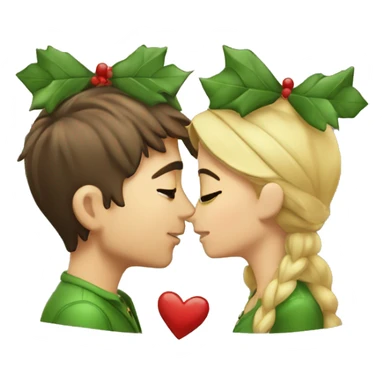 Kissing under the mistletoe two  sticker