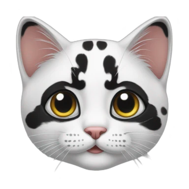 white black spotted cat sticker