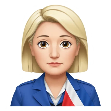 Marine le pen et drapeau français sticker