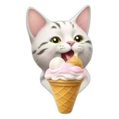 cat licking ice cream sticker