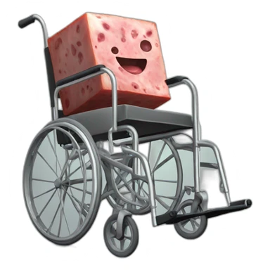 fresh meat meatcube Big cube on broken wheelchair sticker